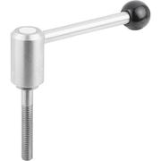 KIPP Adjustable Tension Levers in stainless, ext. thread, 0°, metric K0109.3122X80